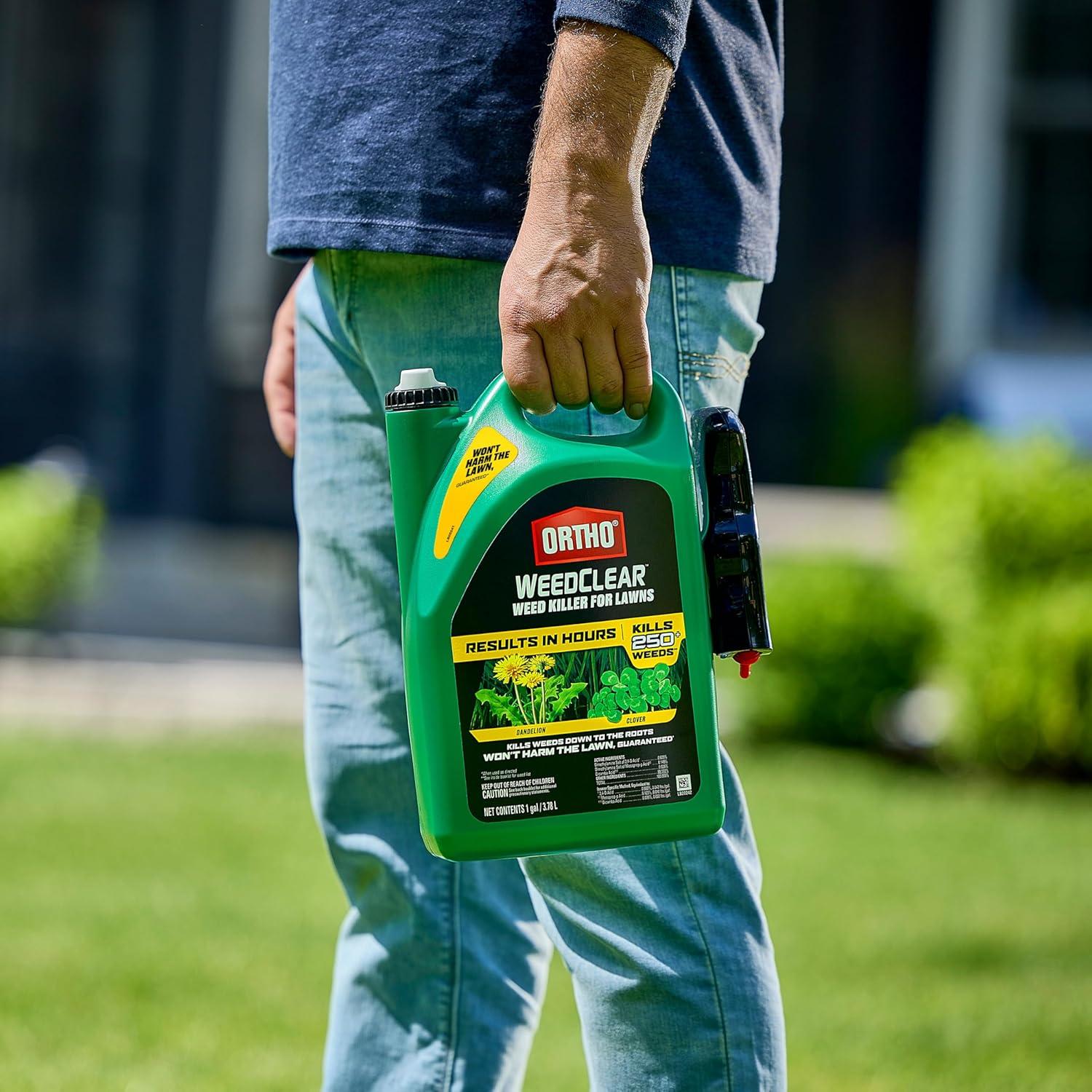 imageOrtho WeedClear Weed Killer for Lawns with Comfort Wand Kills More than 250 Weeds including Dandelion and Clover 1 gal1 gal