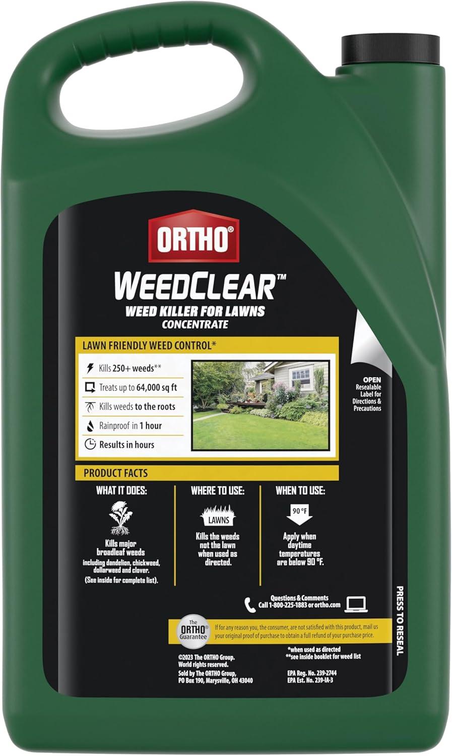 imageOrtho WeedClear Weed Killer for Lawns with Comfort Wand Kills More than 250 Weeds including Dandelion and Clover 1 gal1 gal