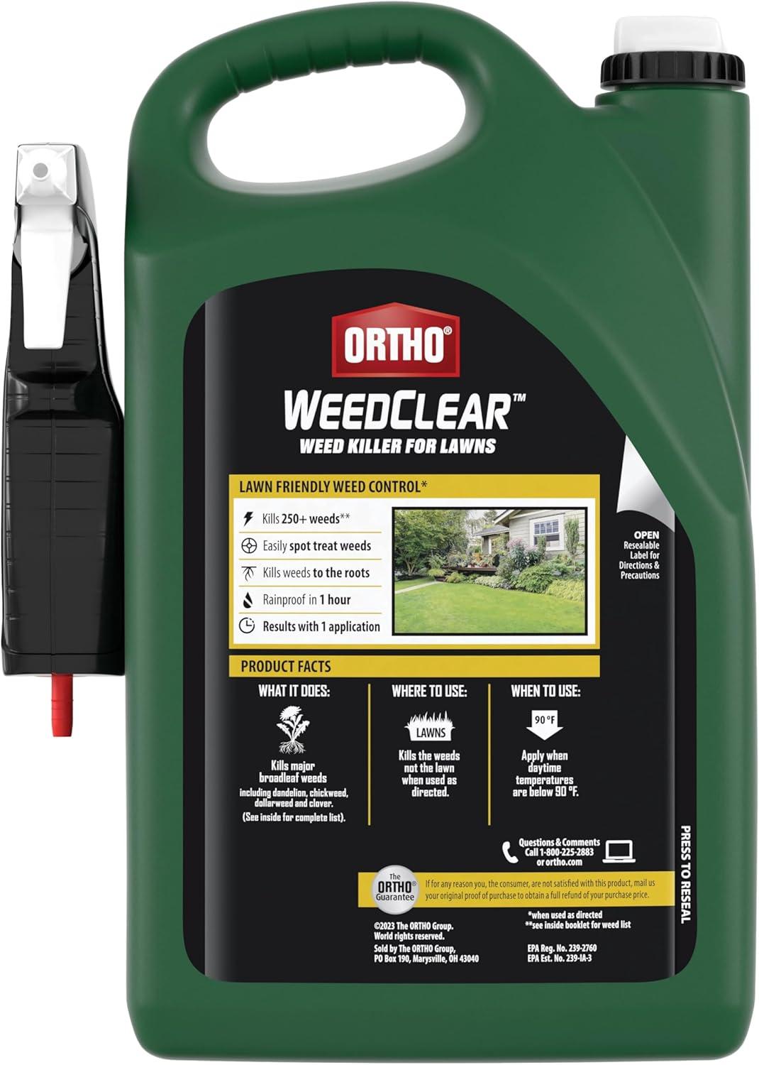 imageOrtho WeedClear Weed Killer for Lawns with Comfort Wand Kills More than 250 Weeds including Dandelion and Clover 1 gal1 gal