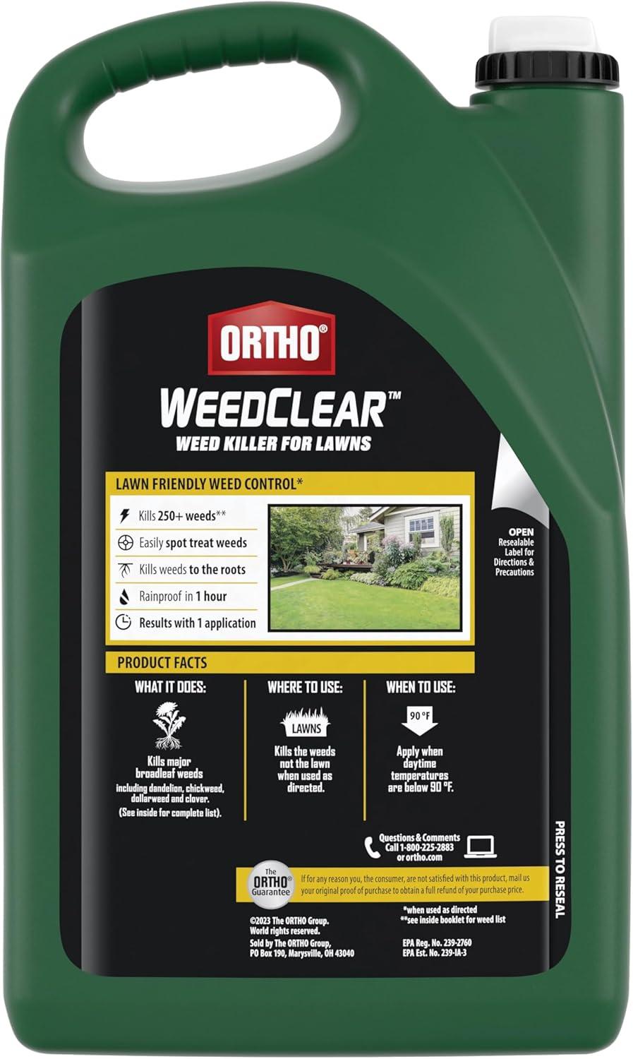 imageOrtho WeedClear Weed Killer for Lawns with Comfort Wand Kills More than 250 Weeds including Dandelion and Clover 1 gal1 gal