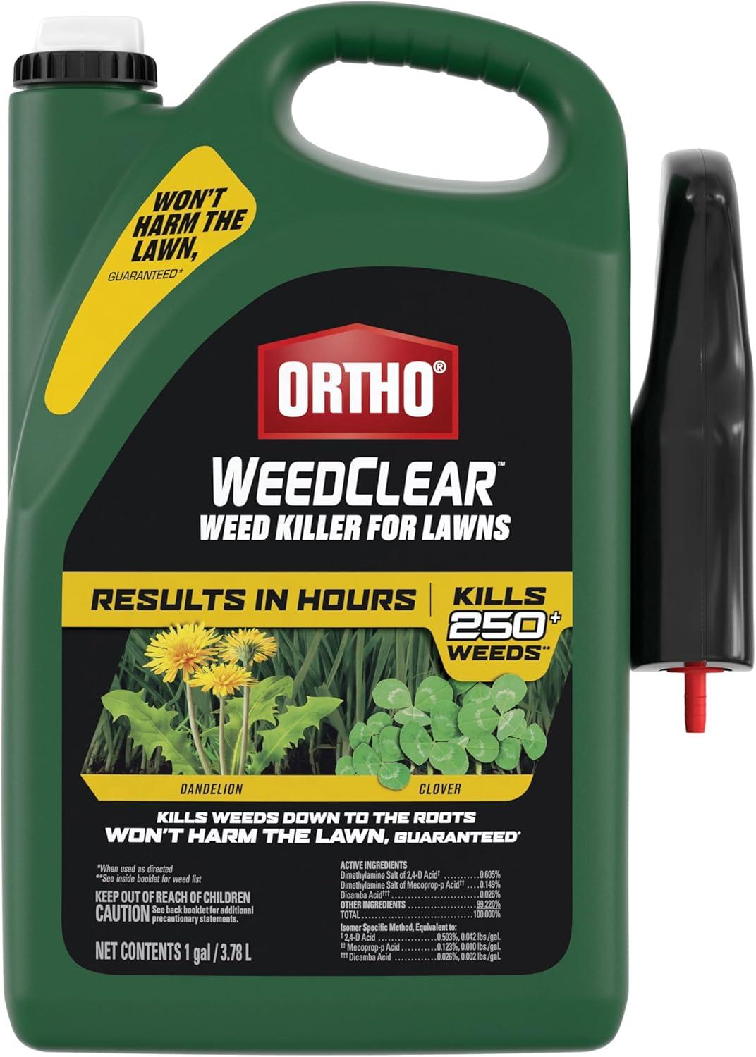 imageOrtho WeedClear Weed Killer for Lawns with Comfort Wand Kills More than 250 Weeds including Dandelion and Clover 1 gal1 gal