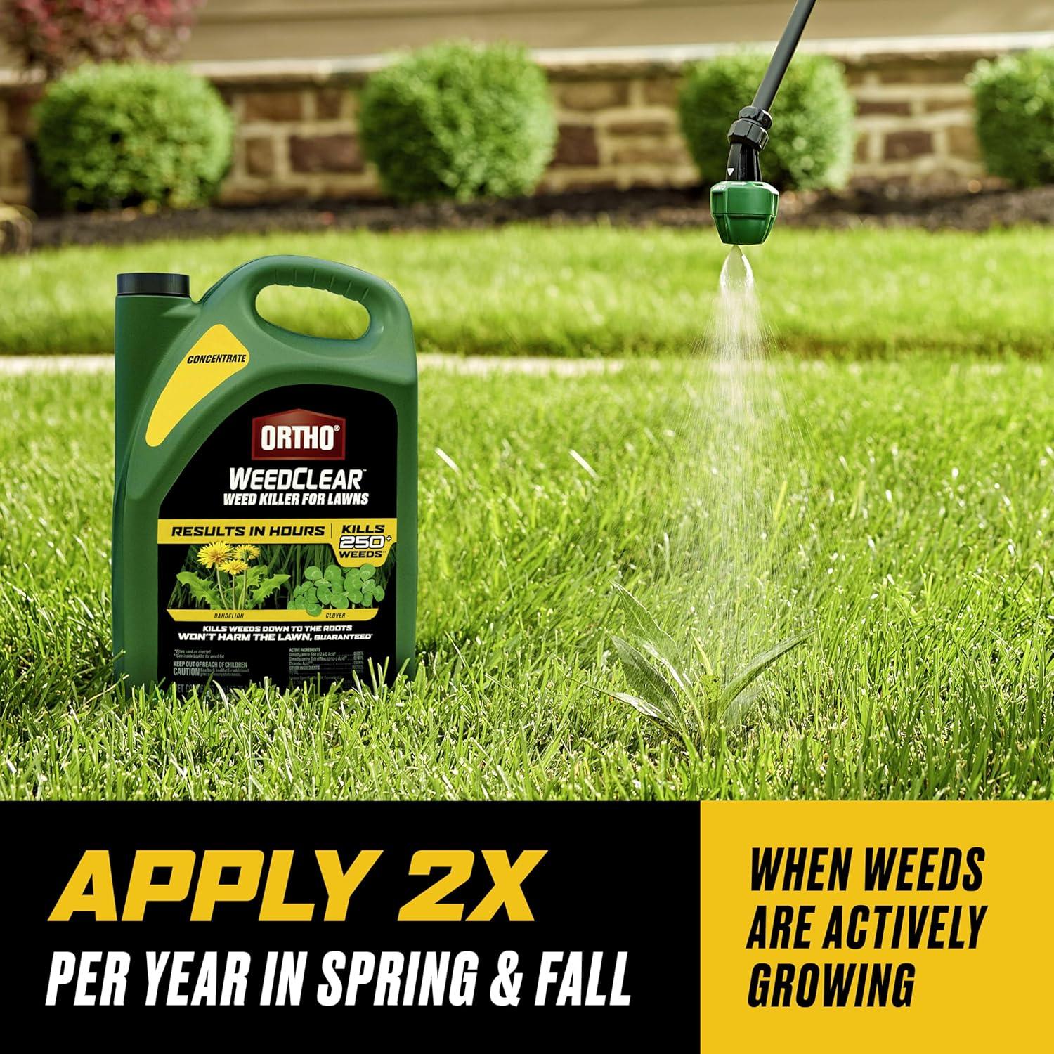 imageOrtho WeedClear Weed Killer for Lawns with Comfort Wand Kills More than 250 Weeds including Dandelion and Clover 1 gal1 gal