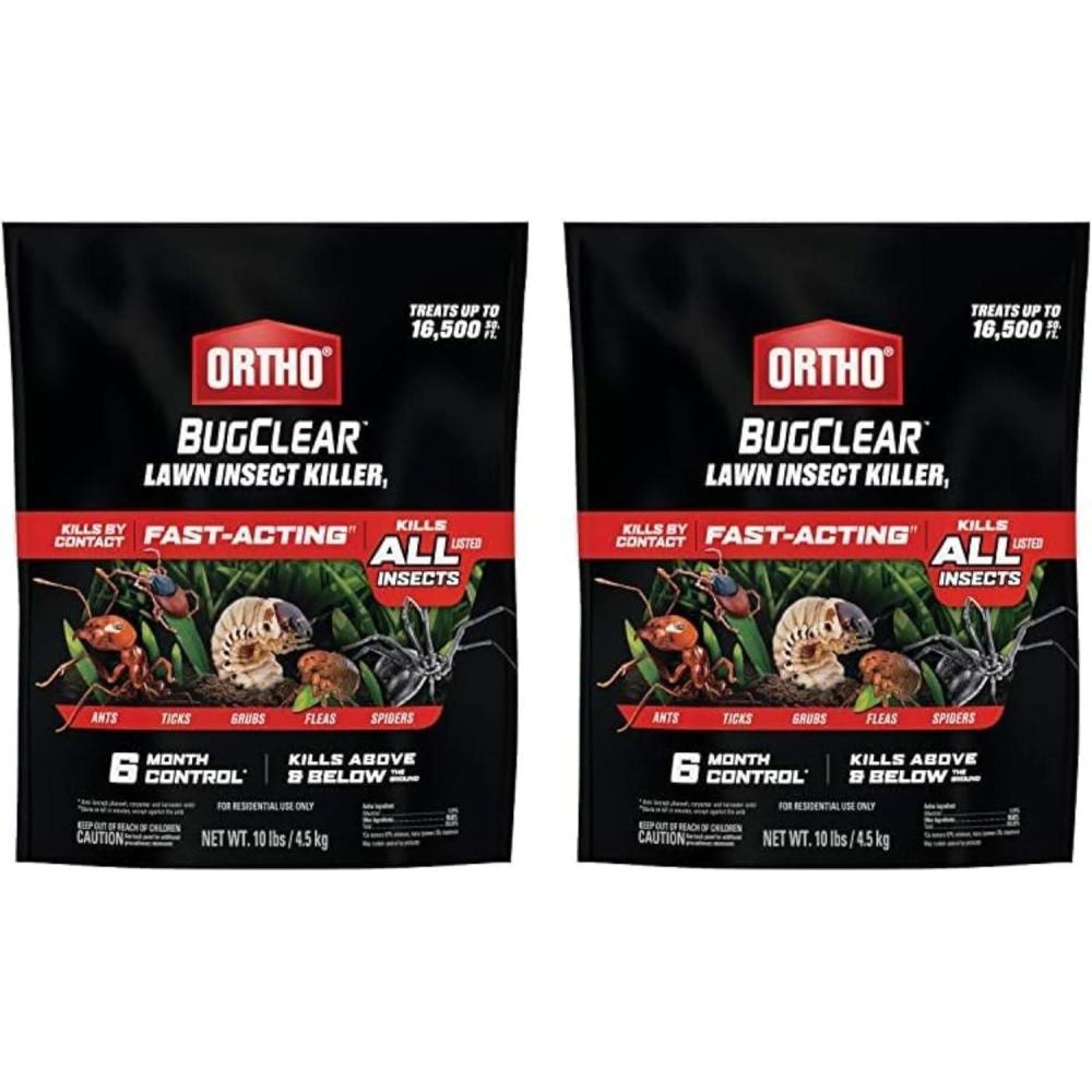 imageOrtho BugClear Lawn Insect Killer1 Kills Ants Spiders Ticks Fleas Armyworms and Grubs Treats up to 16500 sq ft 10 lb1 Count Pack of 2