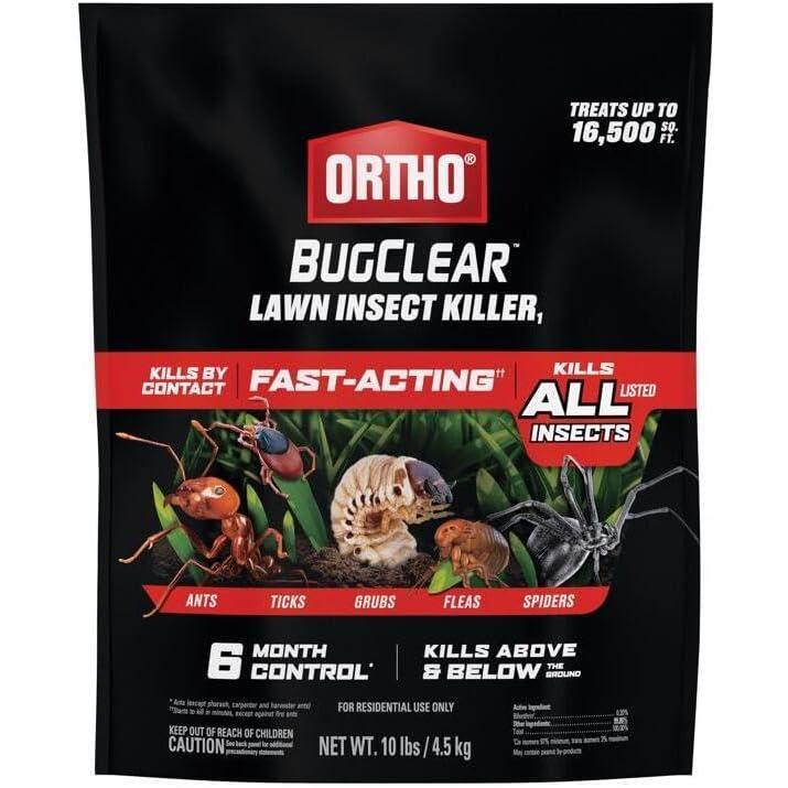 imageOrtho BugClear Lawn Insect Killer1 Kills Ants Spiders Ticks Fleas Armyworms and Grubs Treats up to 16500 sq ft 10 lb10 lb