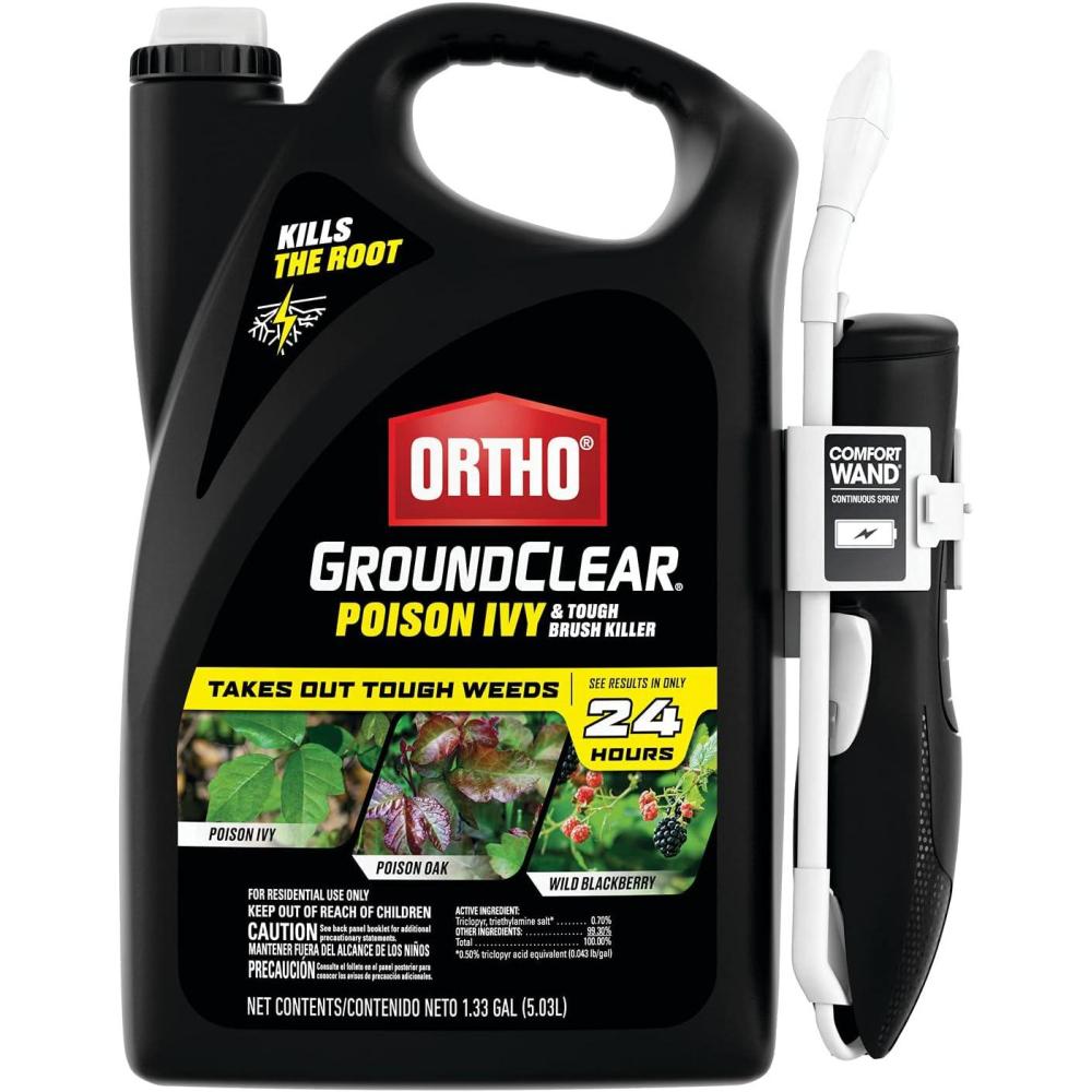imageOrtho GroundClear Poison Ivy ampamp Tough Brush Killer  Ready to Use with Comfort Wand Poison Ivy Killer Also Kills Poison Oak Kudzu Wild Blackberry Vines ampamp More 133 gal133 gal
