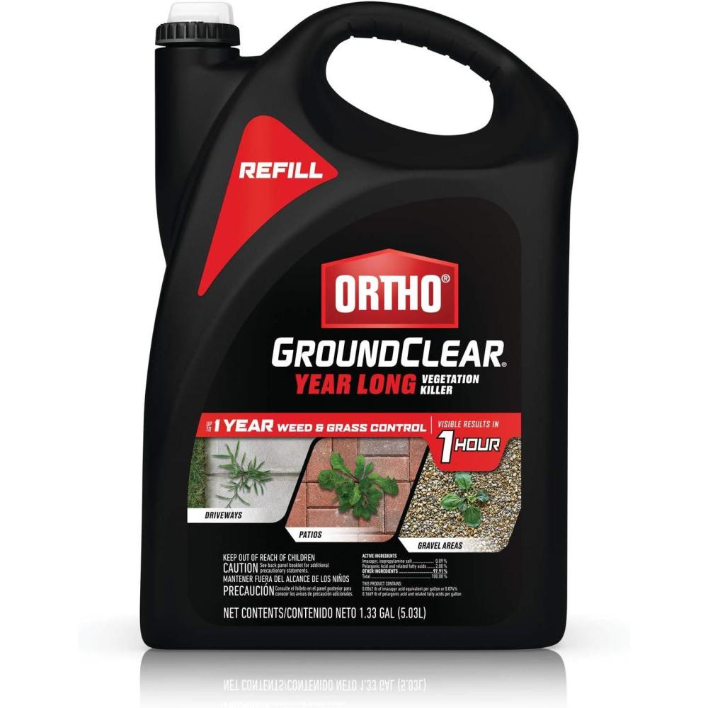imageOrtho GroundClear Year Long Vegetation Killer2 Concentrate Kills and Prevents Weeds Up to 1 Year 2 gal133 gal