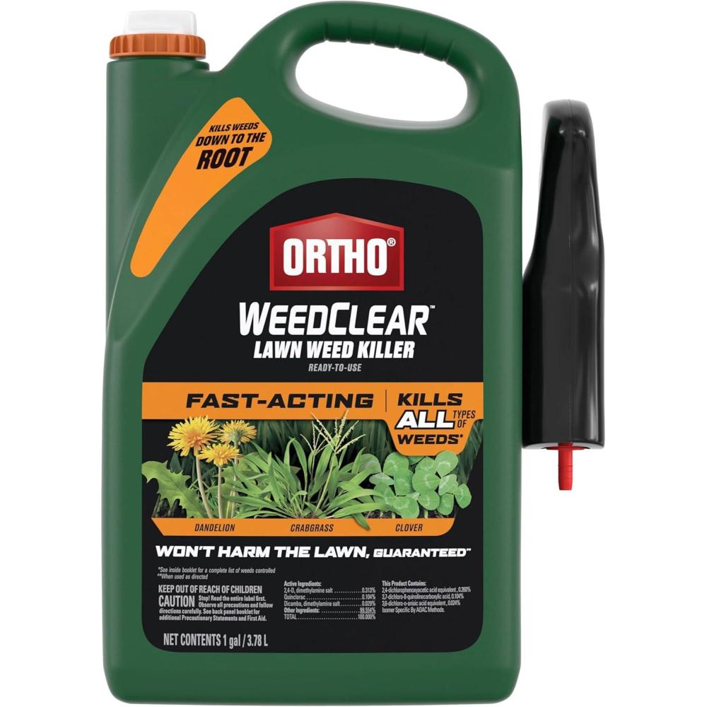 imageOrtho WeedClear Lawn Weed Killer ReadyToUse Refill Kills Crabgrass Dandelion and Clover 133 gal1 gal