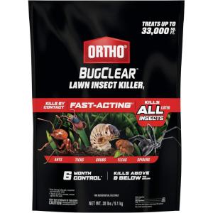 imageOrtho BugClear Lawn Insect Killer1 Kills Ants Spiders Ticks Fleas Armyworms and Grubs Treats up to 16500 sq ft 10 lb20 lb
