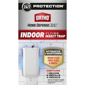 imageOrtho Home Defense Max Indoor Flying Insect Trap Light Trap for House Flies Fruit Flies and Gnats 1 Plugin and 4 RefillsIndoor Light Trap