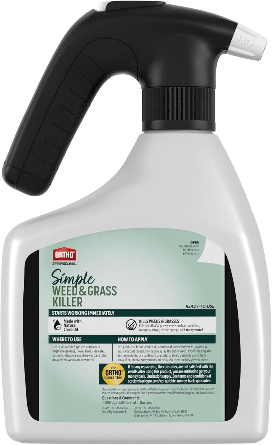 imageOrtho GroundClear Simple Weed and Grass Killer with Comfort Wand  Ready to Use Kills All Types of Weeds and Grasses Sprayer for Gardens Patios amp More 1 gal2Pack
