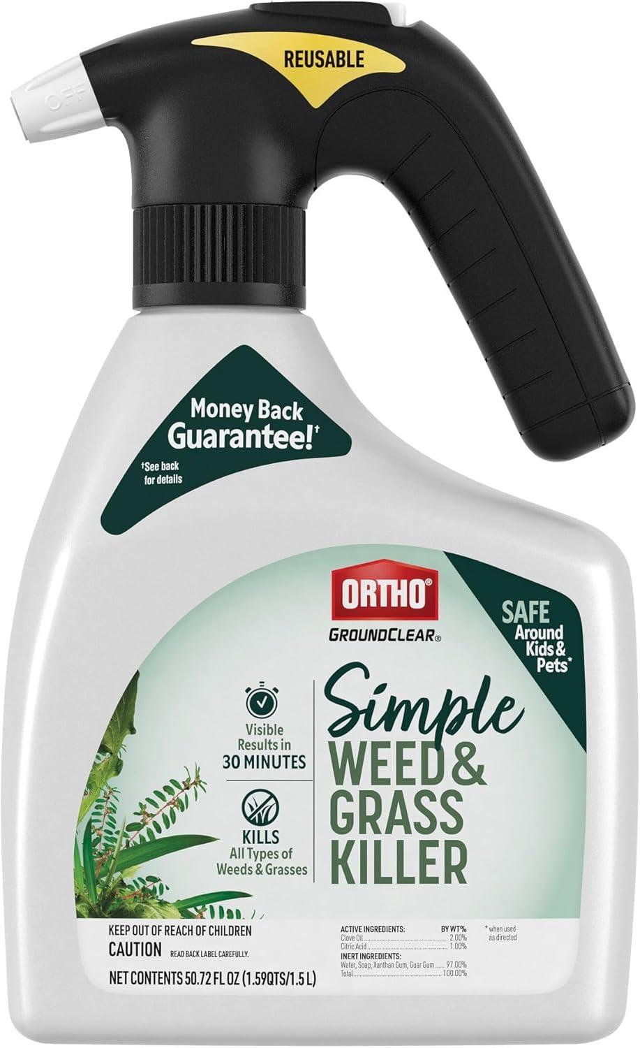 imageOrtho GroundClear Simple Weed and Grass Killer with Comfort Wand  Ready to Use Kills All Types of Weeds and Grasses Sprayer for Gardens Patios amp More 1 gal1Pack
