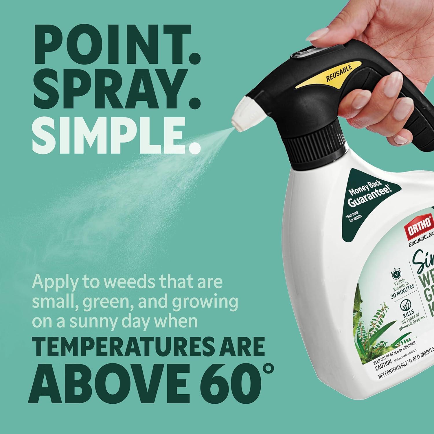 imageOrtho GroundClear Simple Weed and Grass Killer with Comfort Wand  Ready to Use Kills All Types of Weeds and Grasses Sprayer for Gardens Patios amp More 1 gal2Pack