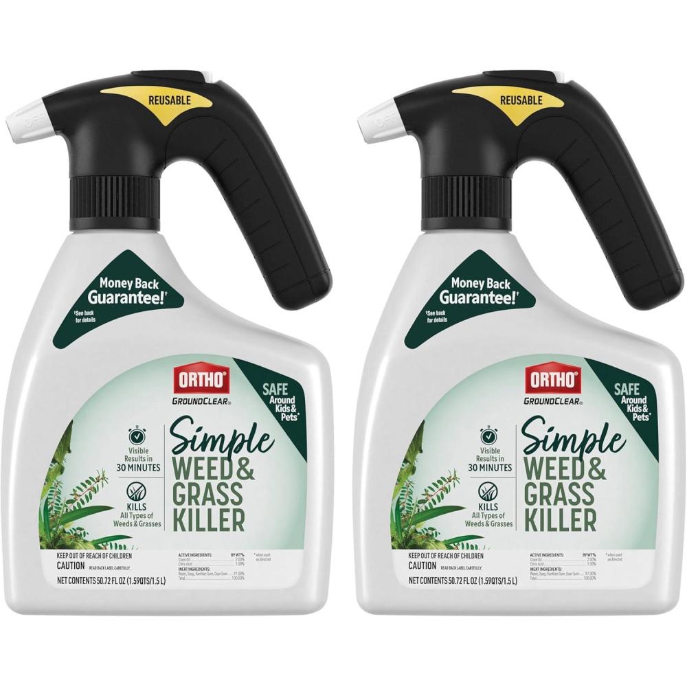 imageOrtho GroundClear Simple Weed and Grass Killer with Comfort Wand  Ready to Use Kills All Types of Weeds and Grasses Sprayer for Gardens Patios amp More 1 gal2Pack