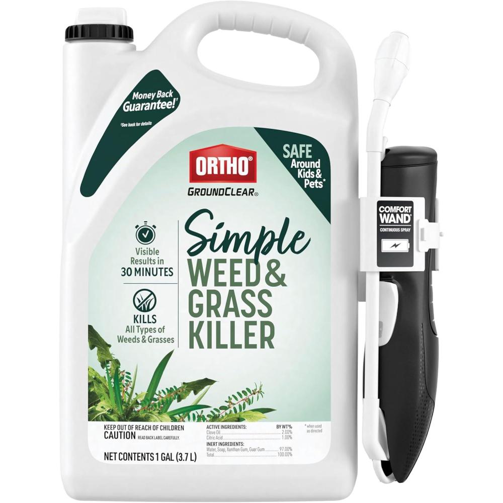 imageOrtho GroundClear Simple Weed and Grass Killer with Comfort Wand  Ready to Use Kills All Types of Weeds and Grasses Sprayer for Gardens Patios amp More 1 gal1Pack